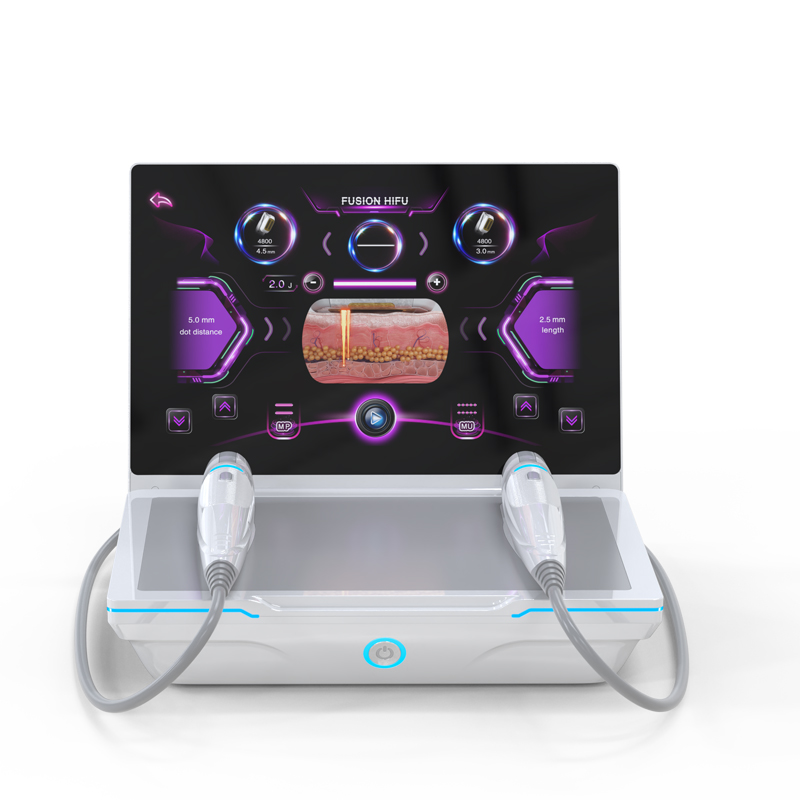 Dual Depth Single & Dual Row HIFU Machine Portable Collagen Regeneration Face Lifting Treatment Wrinkle Removal Antiaging Device