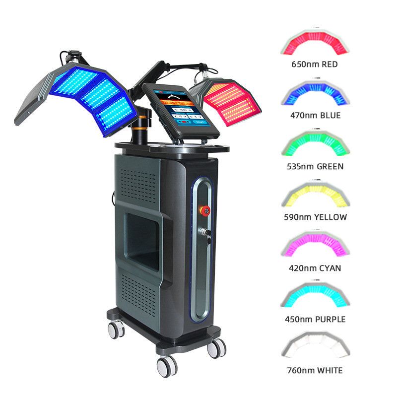 2 Lamps PDT LED Light Therapy Lamp Panel Grade Beauty Facial Machine for Acne Treatment and Whitening