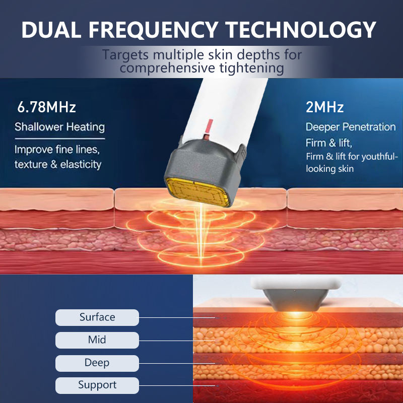 XERF Dual Frequency 6.78MHz 2MHz Face Lift Machine Painless Skin Tightening Anti-Aging Beauty Equipment for Salon