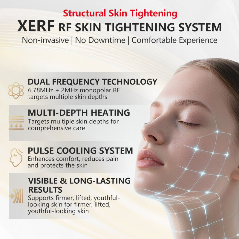 XERF Dual Frequency 6.78MHz 2MHz Face Lift Machine Painless Skin Tightening Anti-Aging Beauty Equipment for Salon