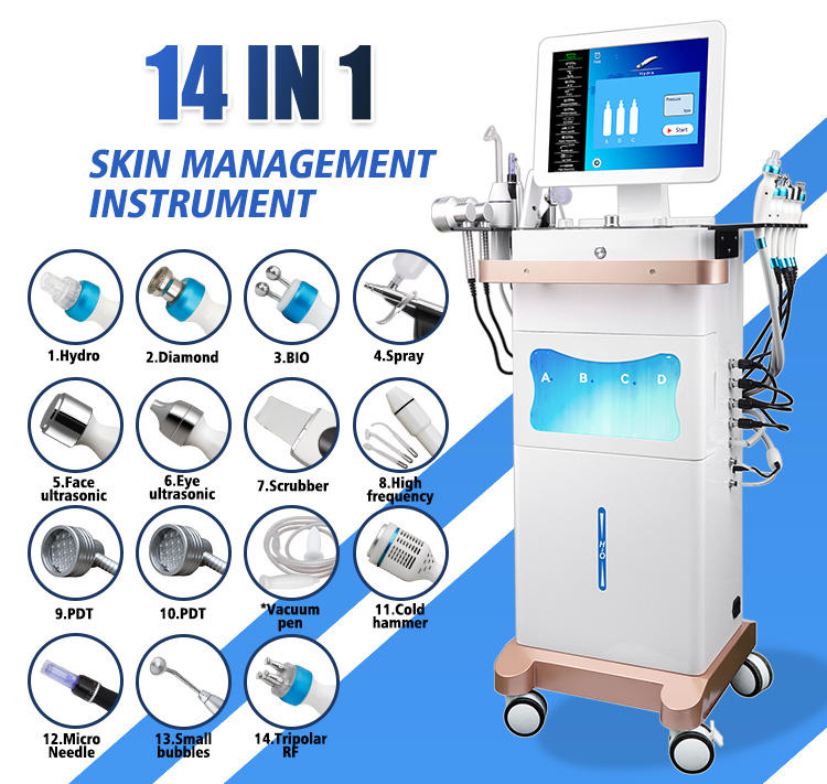 Professional 14 in 1 Skin Tightening Rejuvenation Hydra Beauty Facial Machine